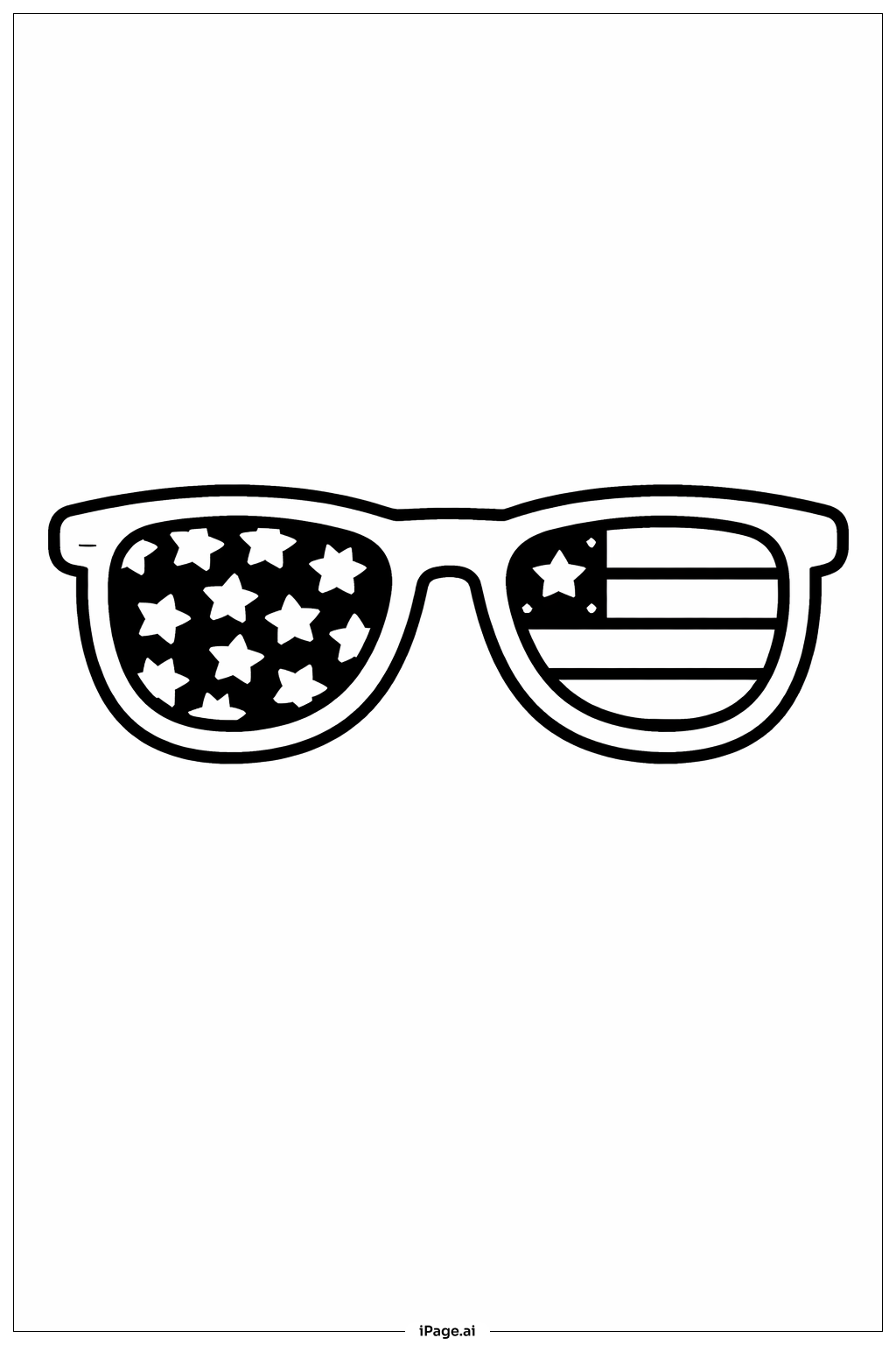  Sonnenbrille mit amerikanischer Flagge Ausmalseite 