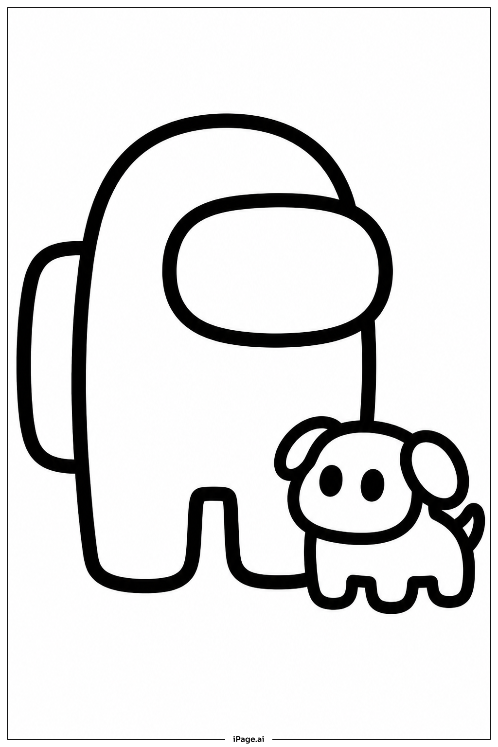  Among Us クルーメイトとペットの塗り絵ページ 