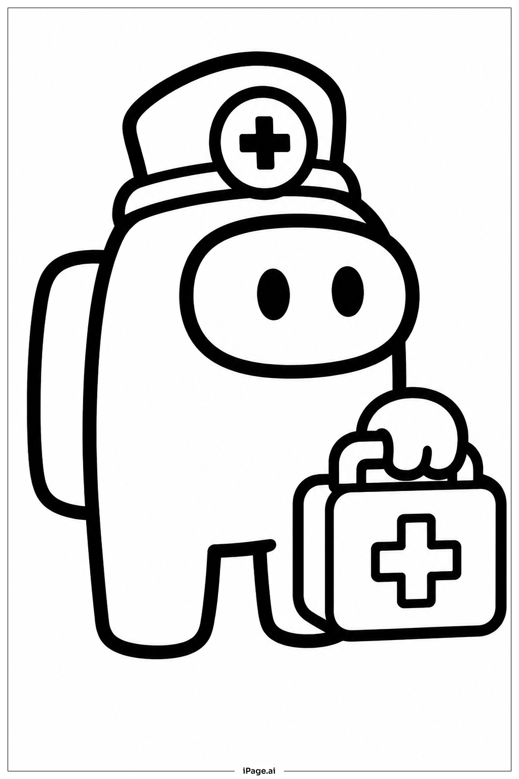Página para colorir de Among Us Tripulante Médico