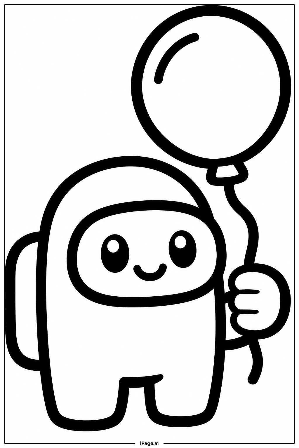  Among Us シンプルなクルーメイトの塗り絵ページ 