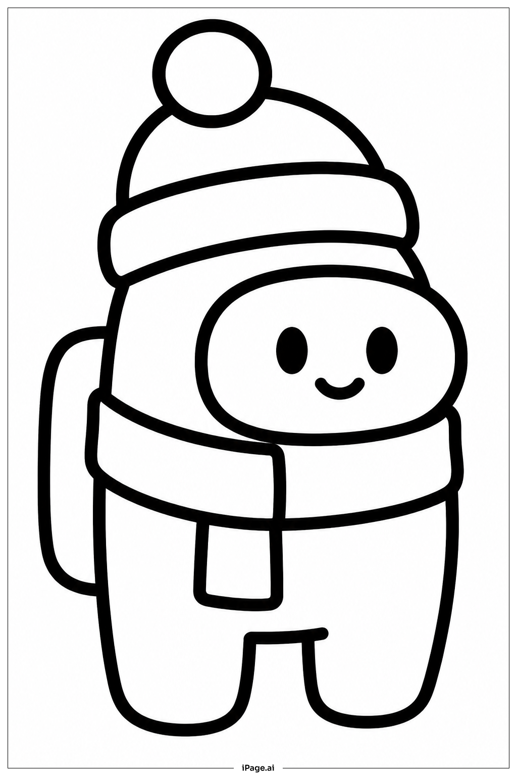 Página para colorir de Among Us Tripulante de Inverno