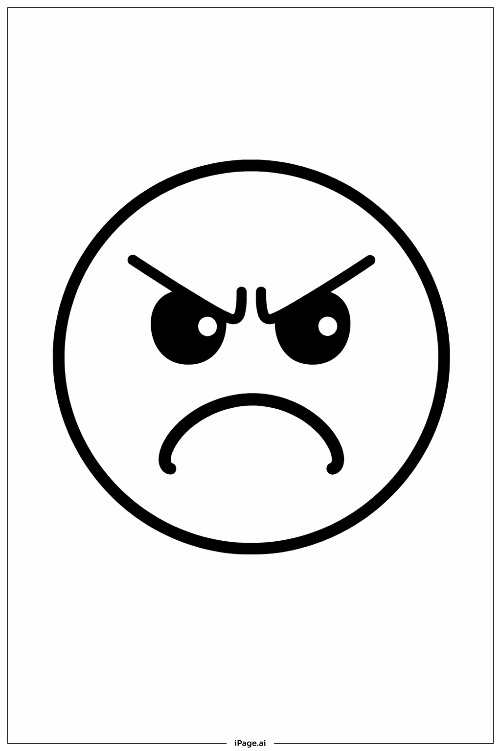  Page de coloriage Émoji Visage en Colère 