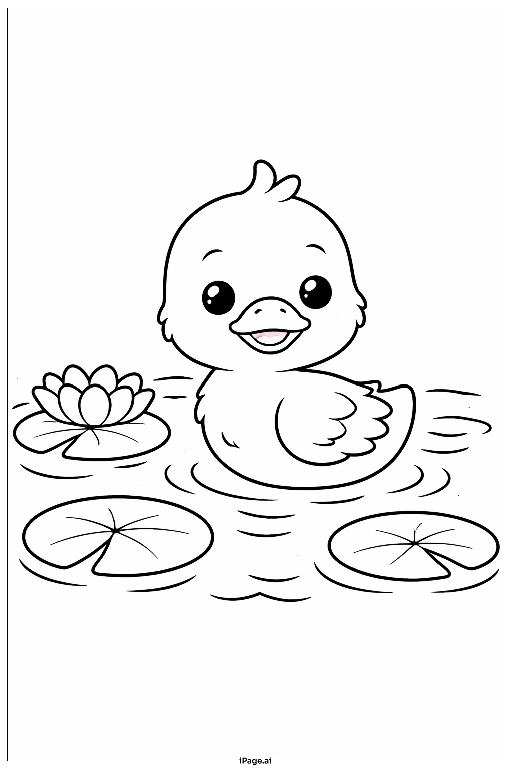 Animal At Pond Coloring Page