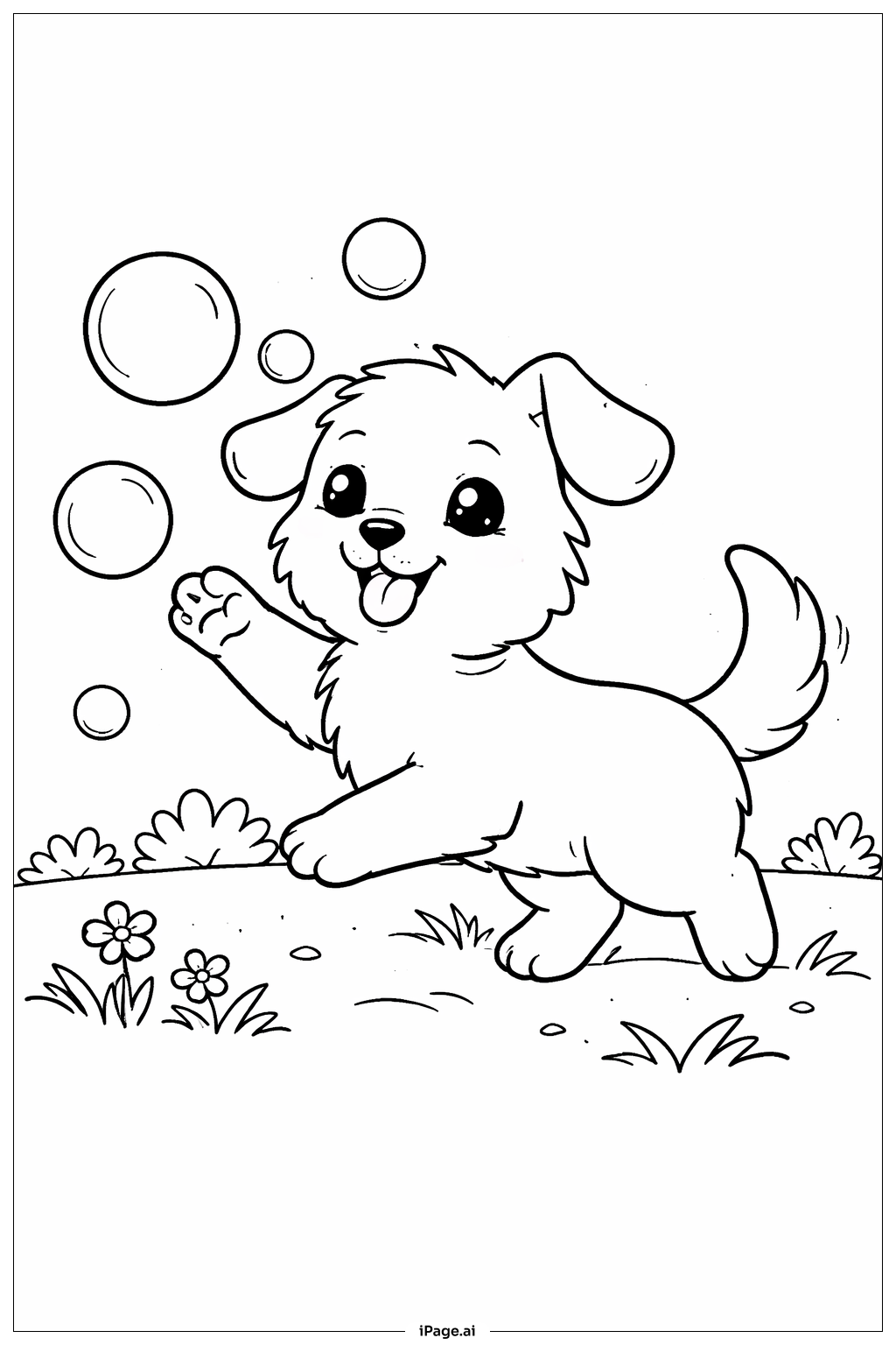 Animal Chasing Bubbles