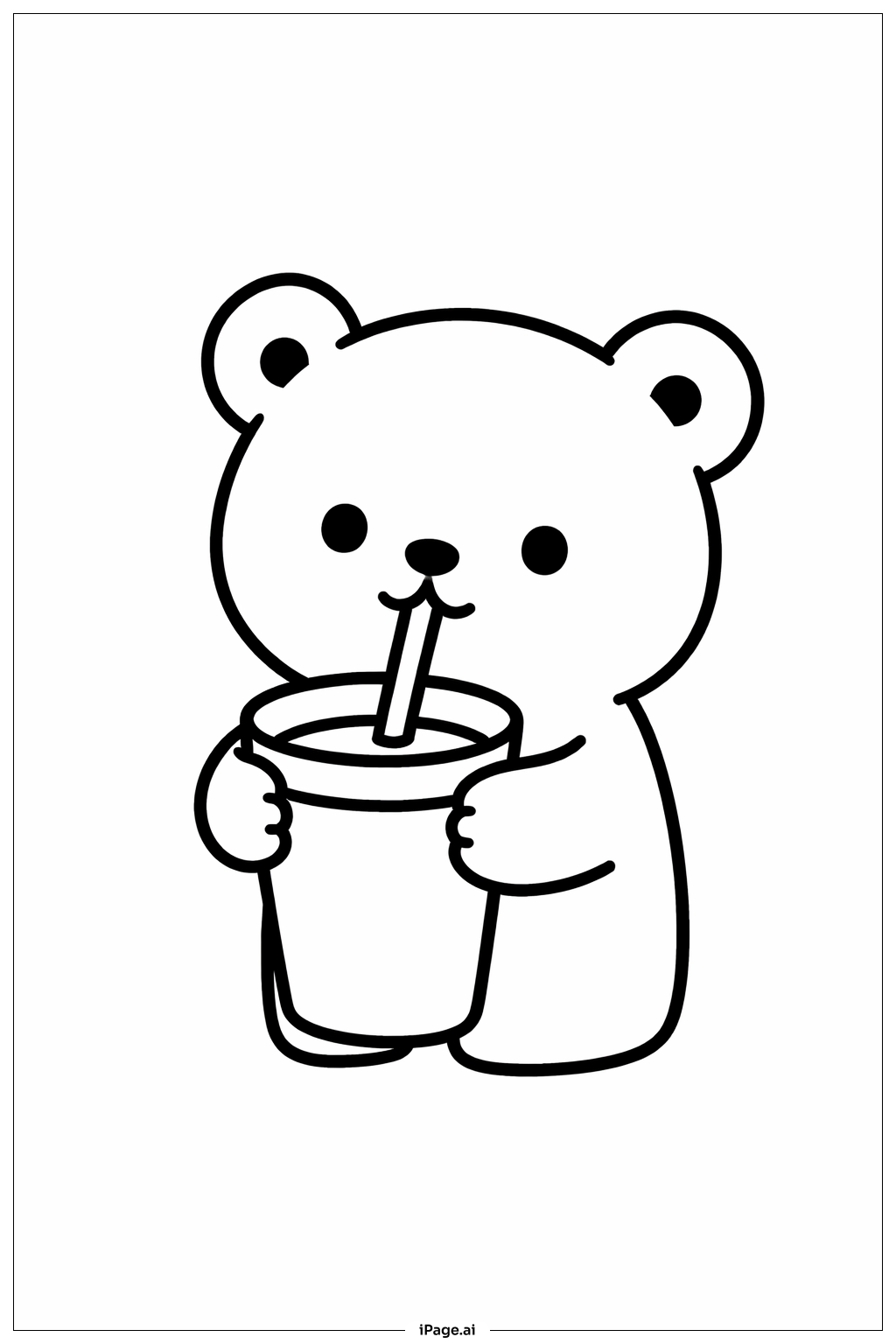 Animal Drinking Water Coloring Page