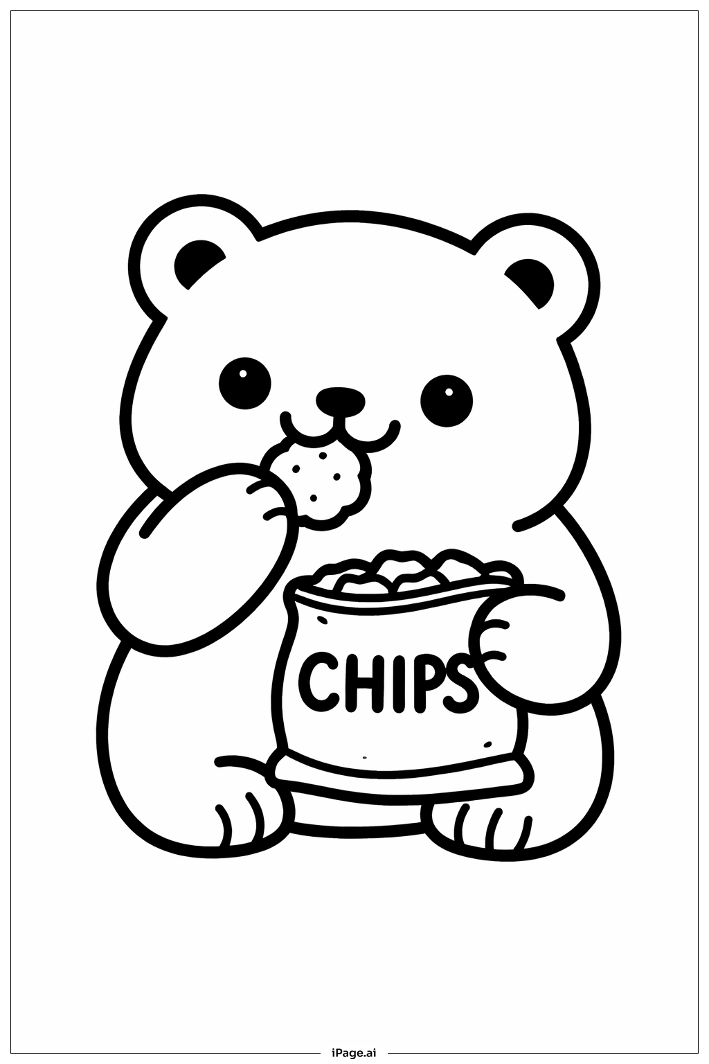 Animal Eating Snack Coloring Page