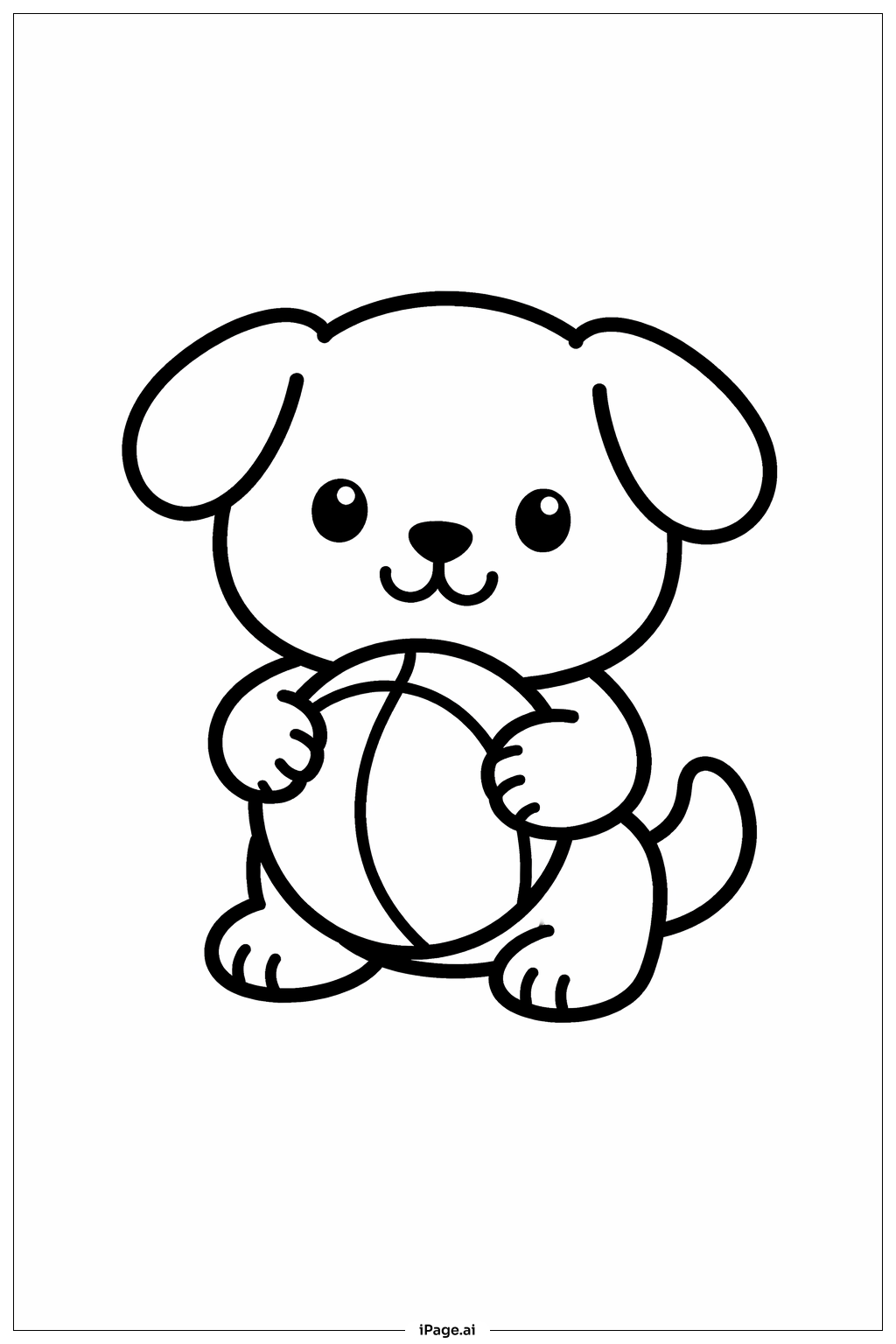 Animal Holding Ball Coloring Page