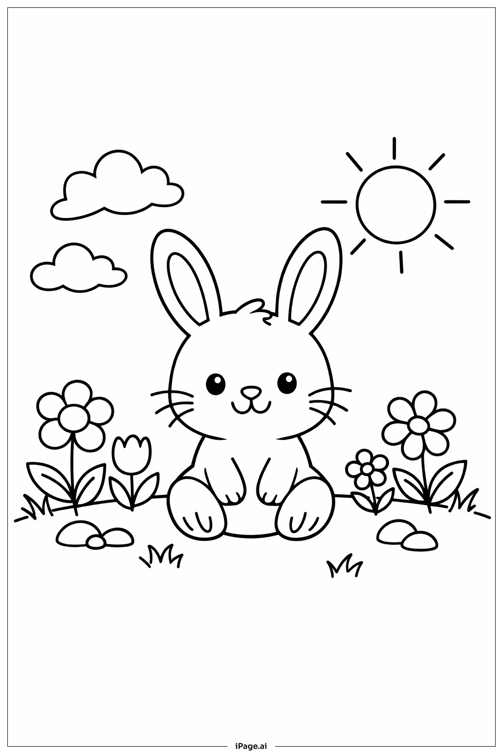 Animal In Garden Coloring Page