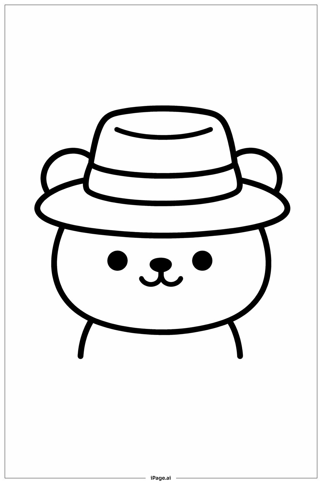 Animal In Hat Coloring Page