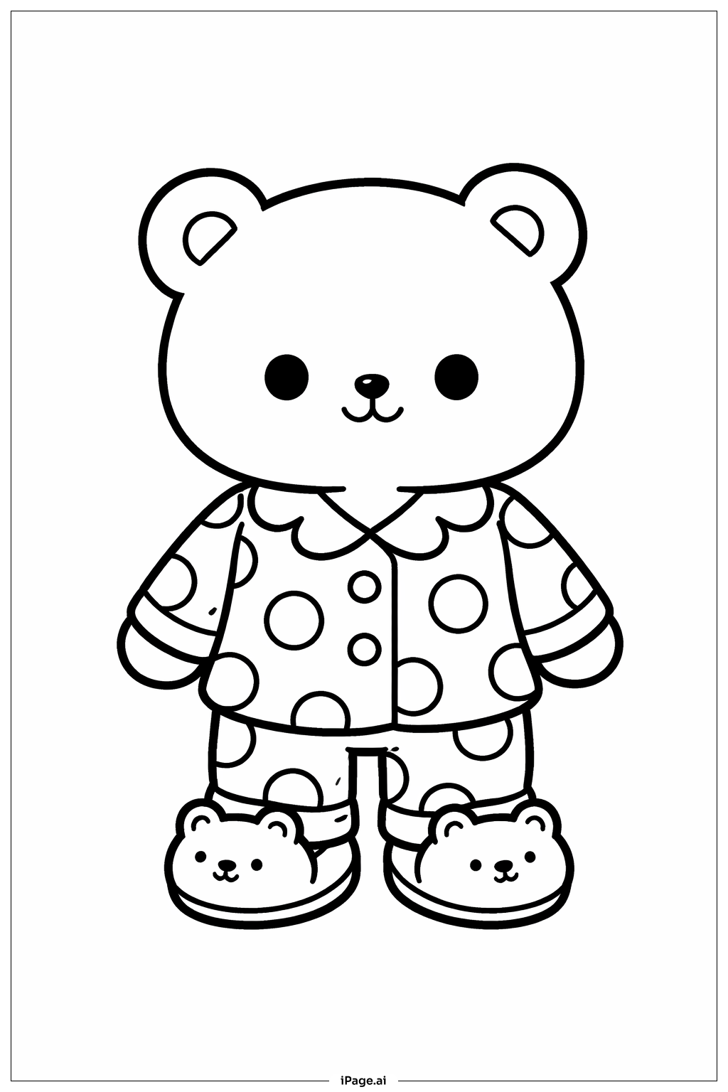 Animal In Pajamas Coloring Page