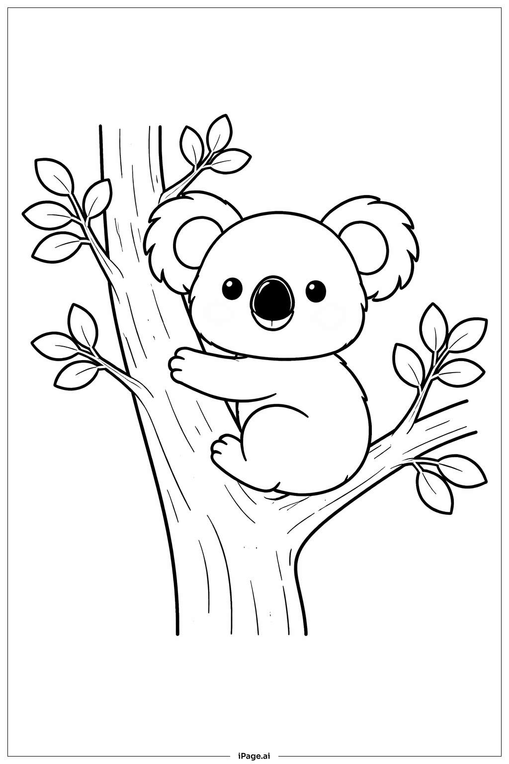 Animal In Tree Coloring Page