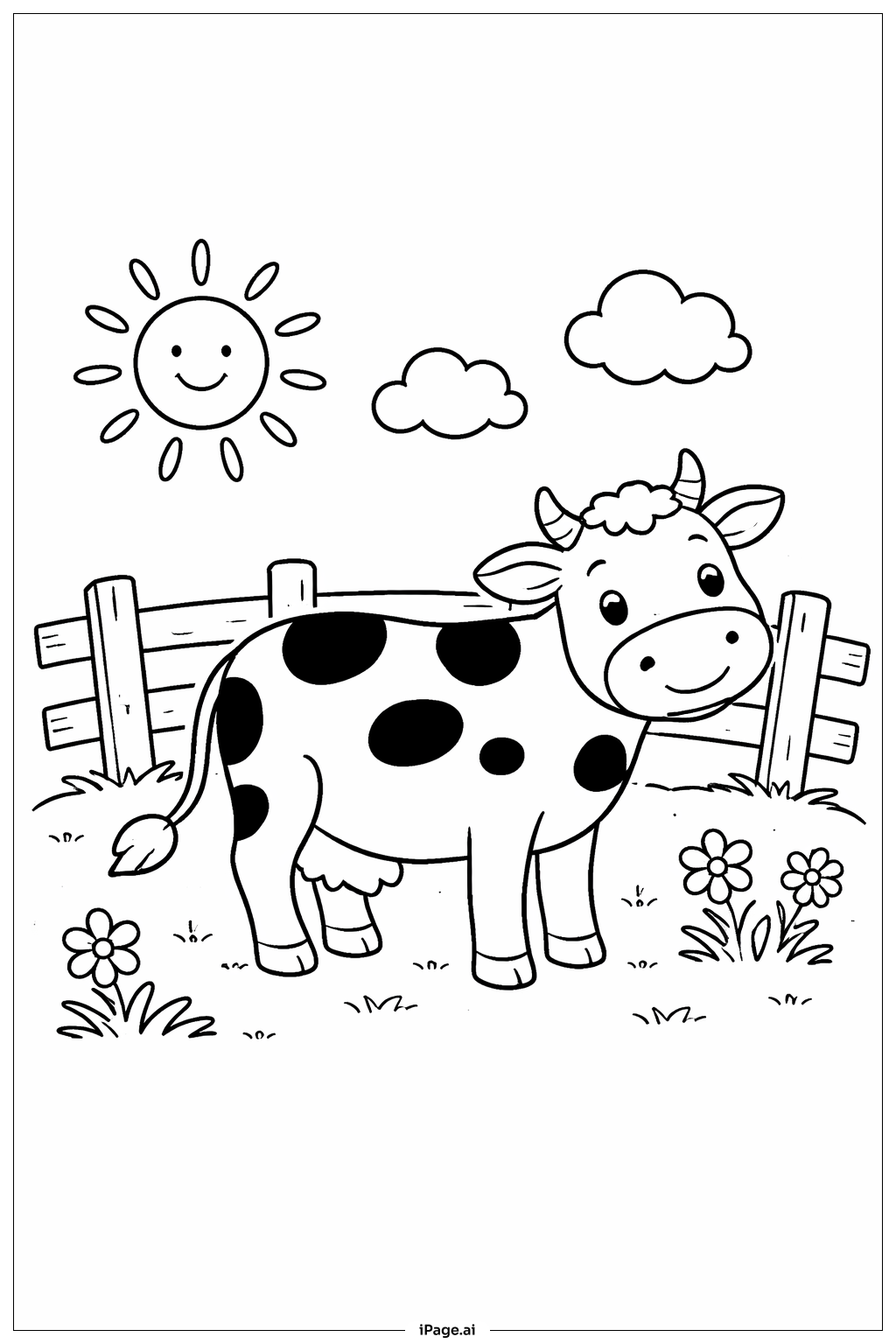 Animal On Farm Coloring Page