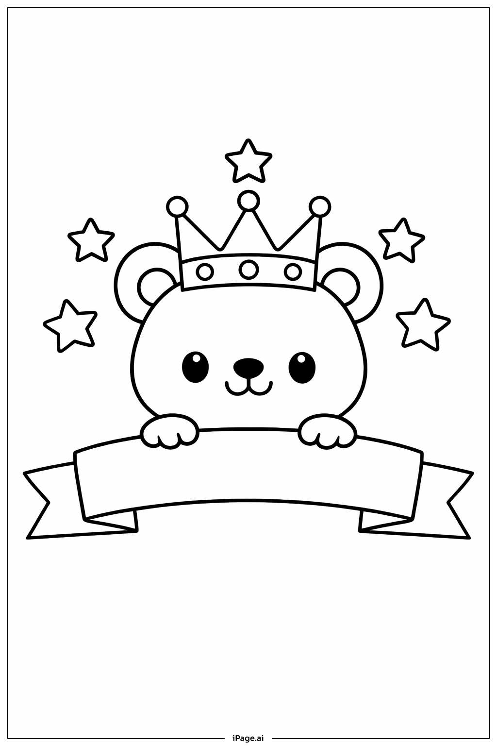 Animal Wearing Crown Coloring Page