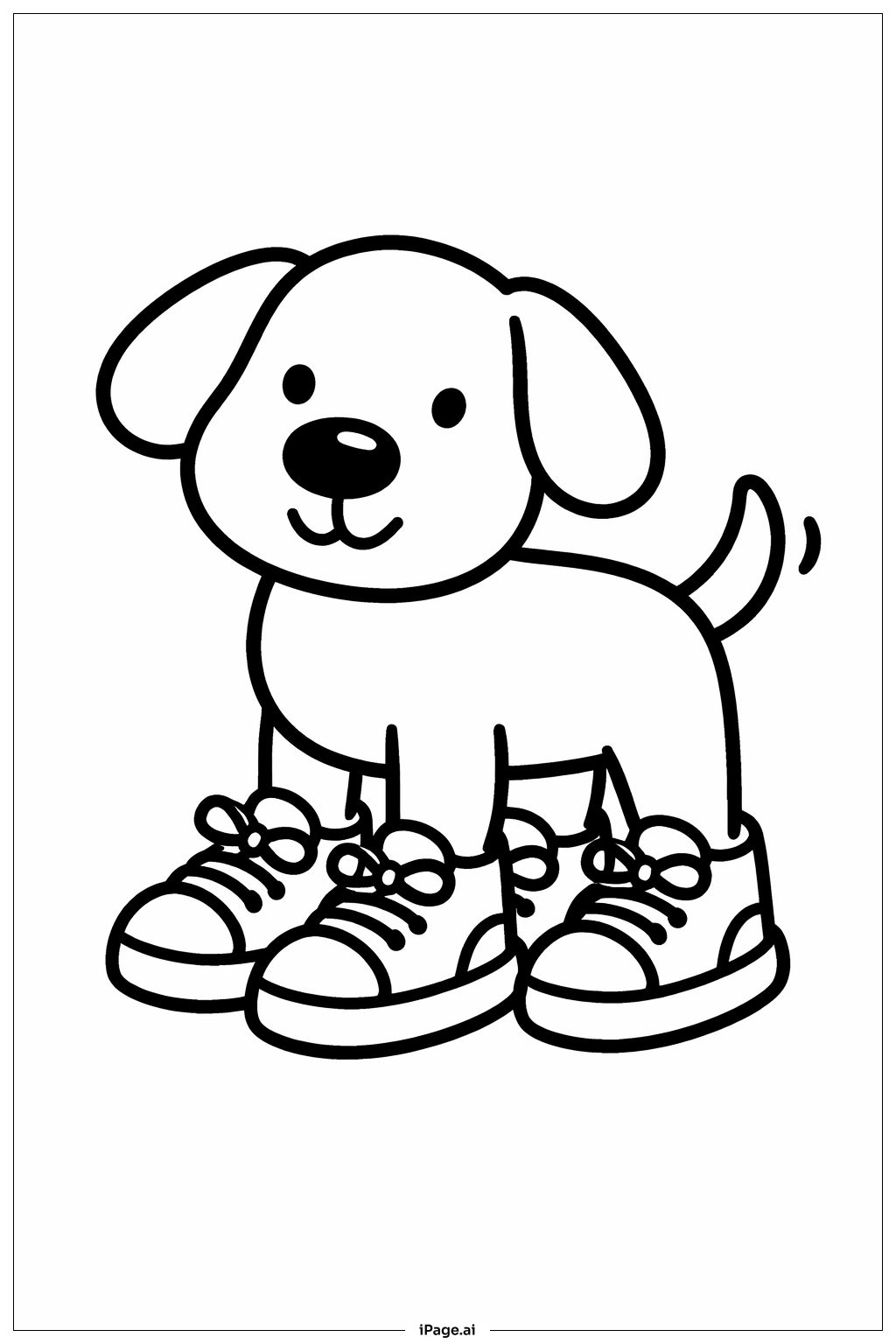 Animal Wearing Shoes Coloring Page