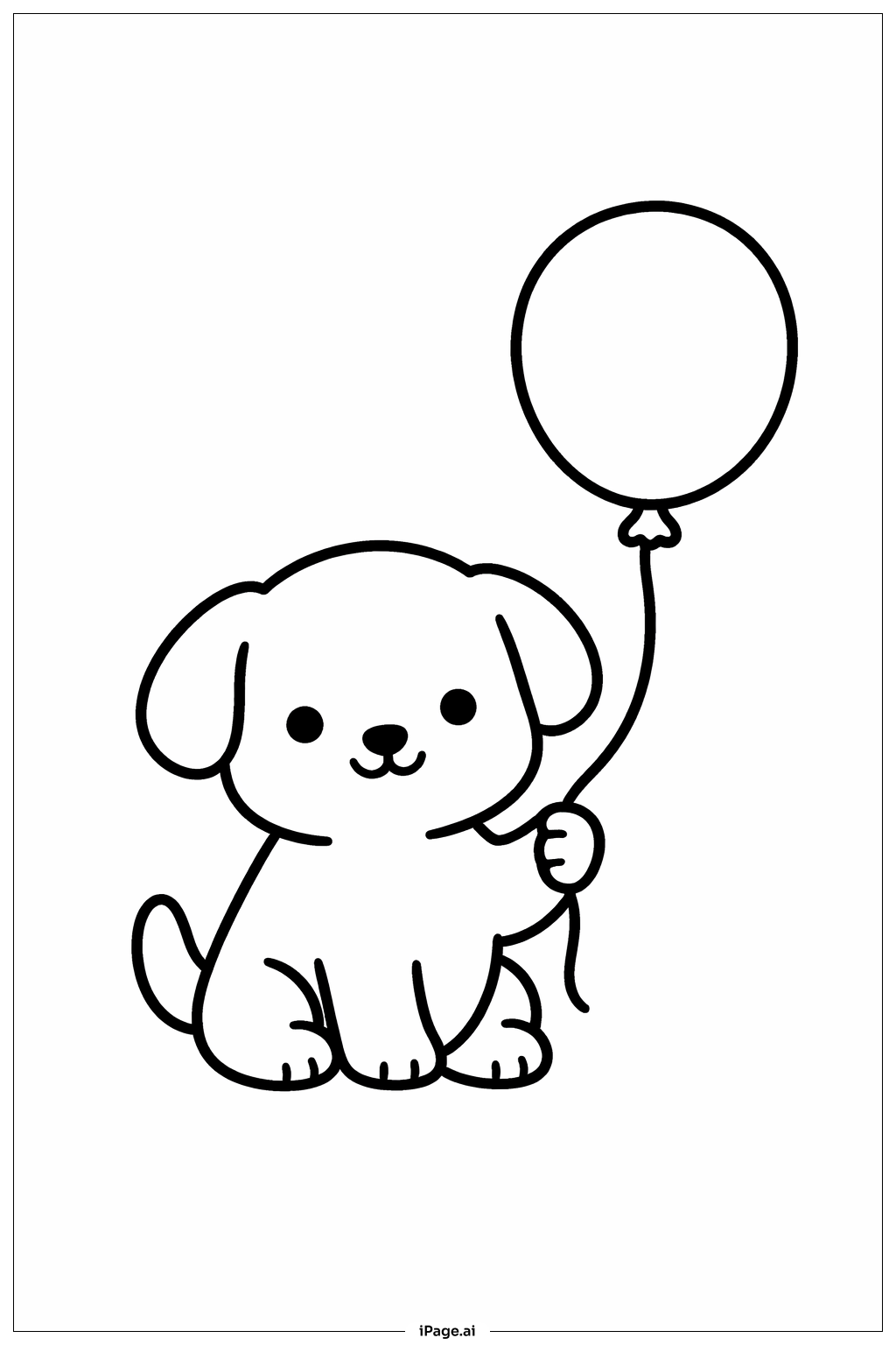 Animal With Balloon Coloring Page
