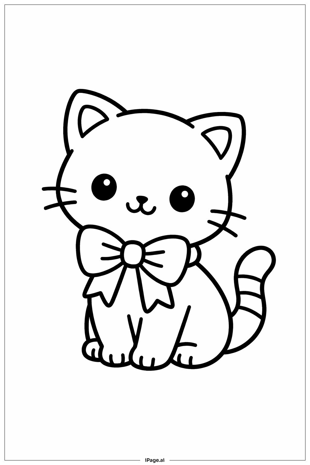 Animal With Bow Coloring Page