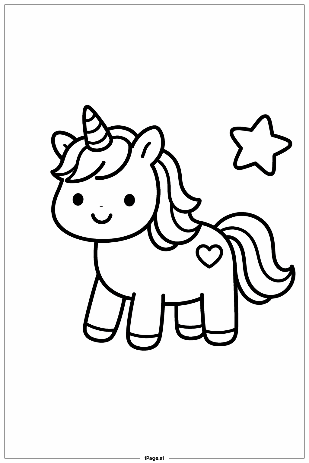 Animal With Star Coloring Page