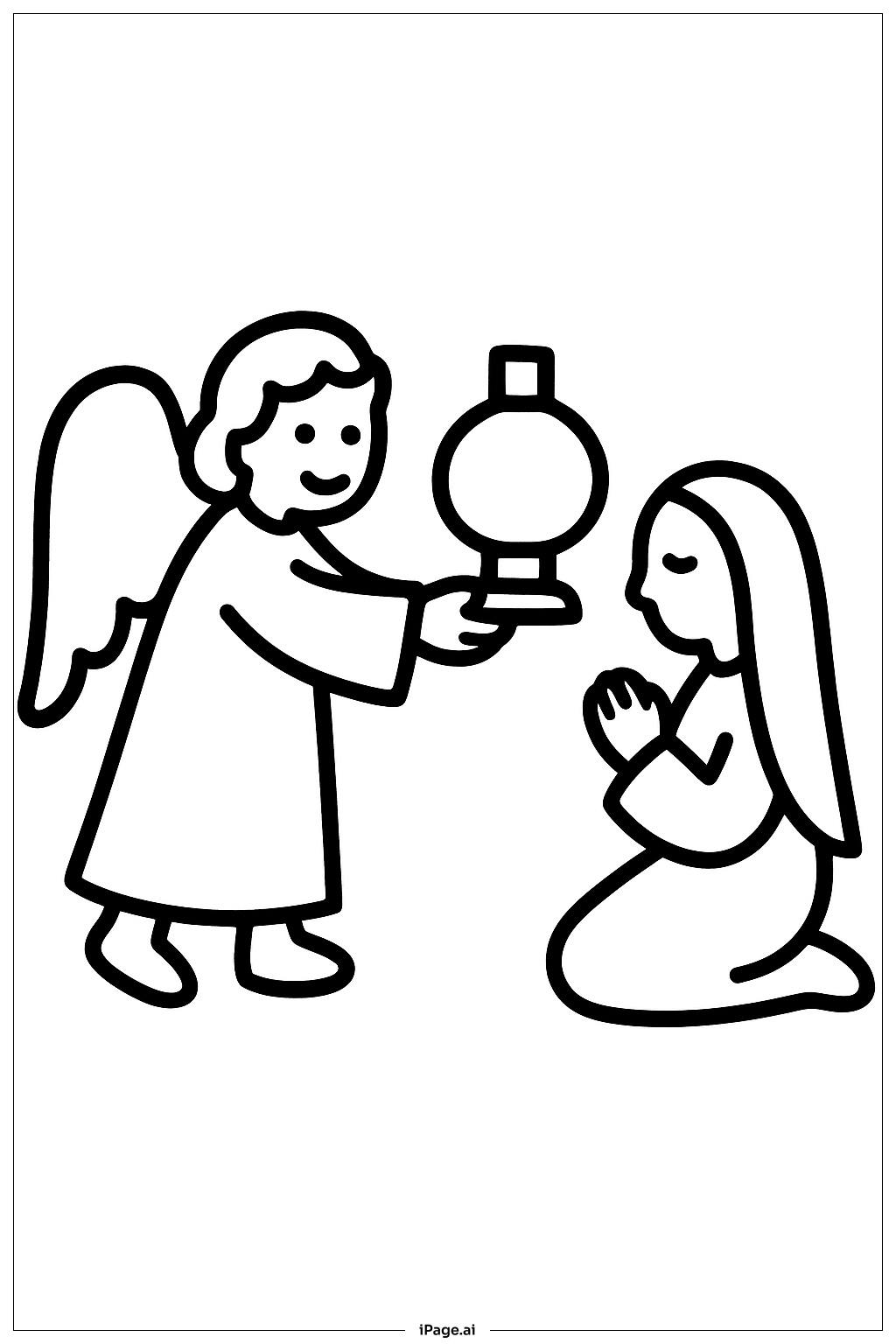 Annunciation Angel Bringing Light Coloring Page