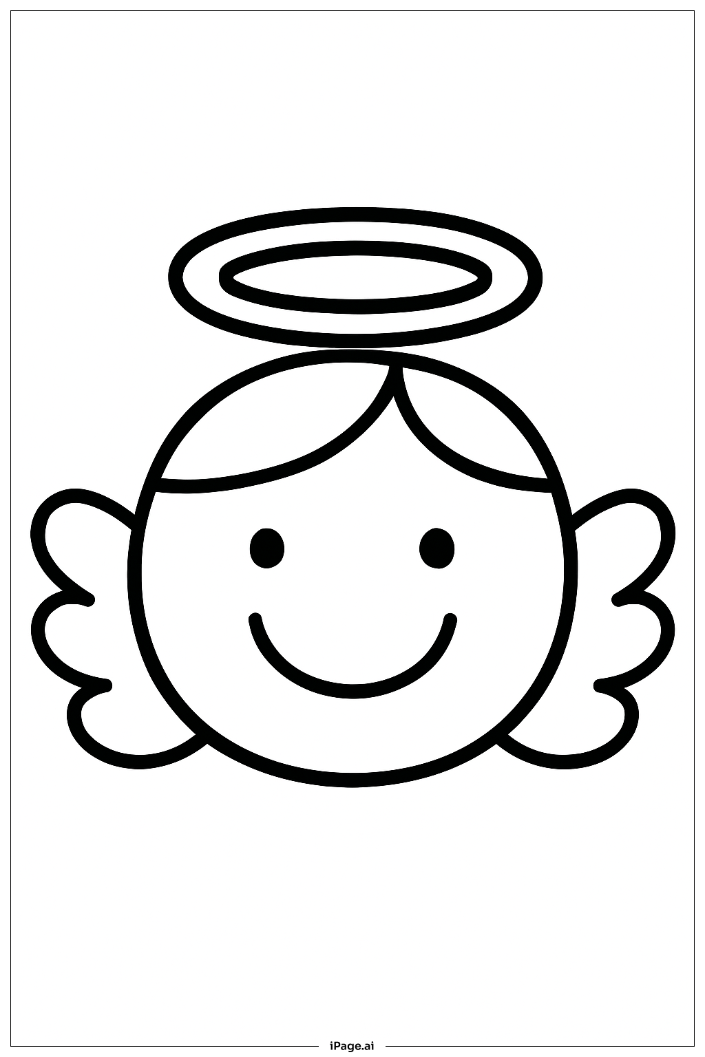 Annunciation Angel Face Closeup Coloring Page