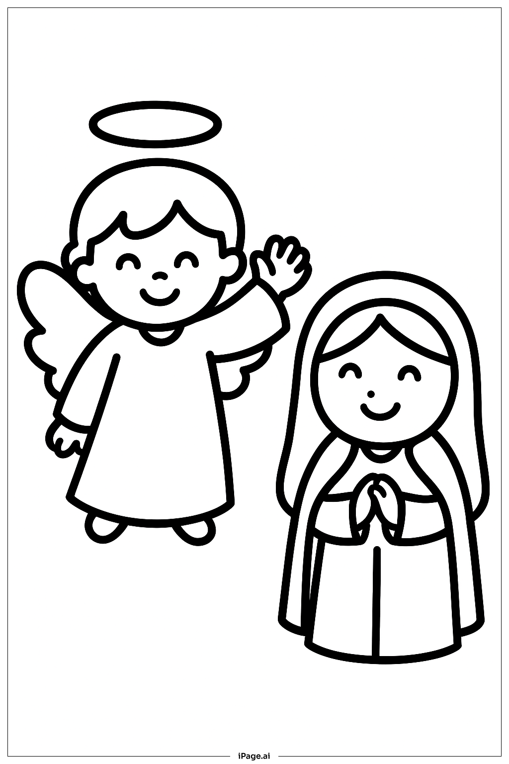 Annunciation Angel Wave Coloring Page