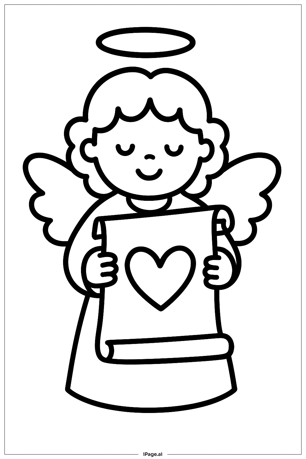Annunciation Angel With Scroll Coloring Page