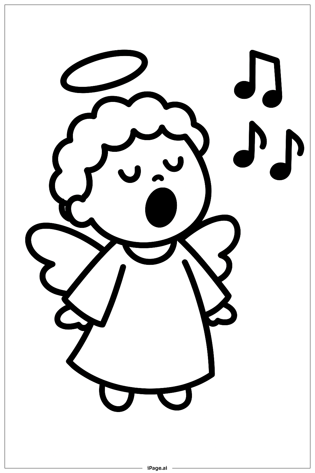 Annunciation Child Angel Singing Coloring Page