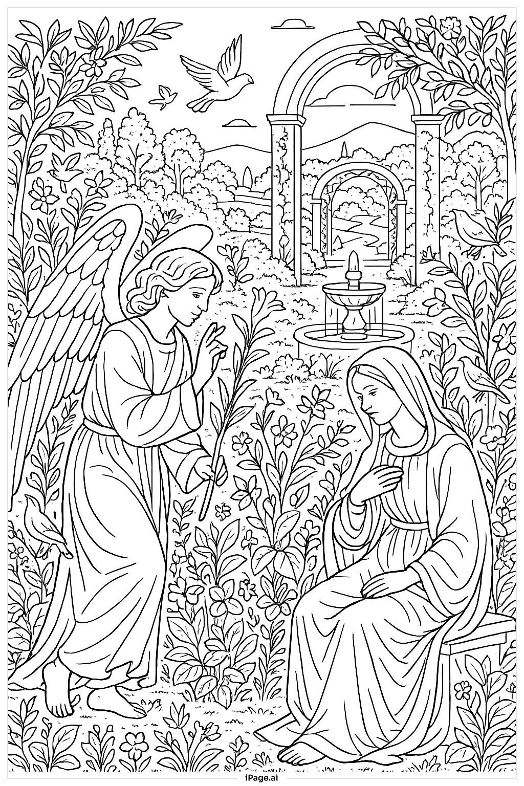  Annunciation Garden Of Paradise Coloring Page 
