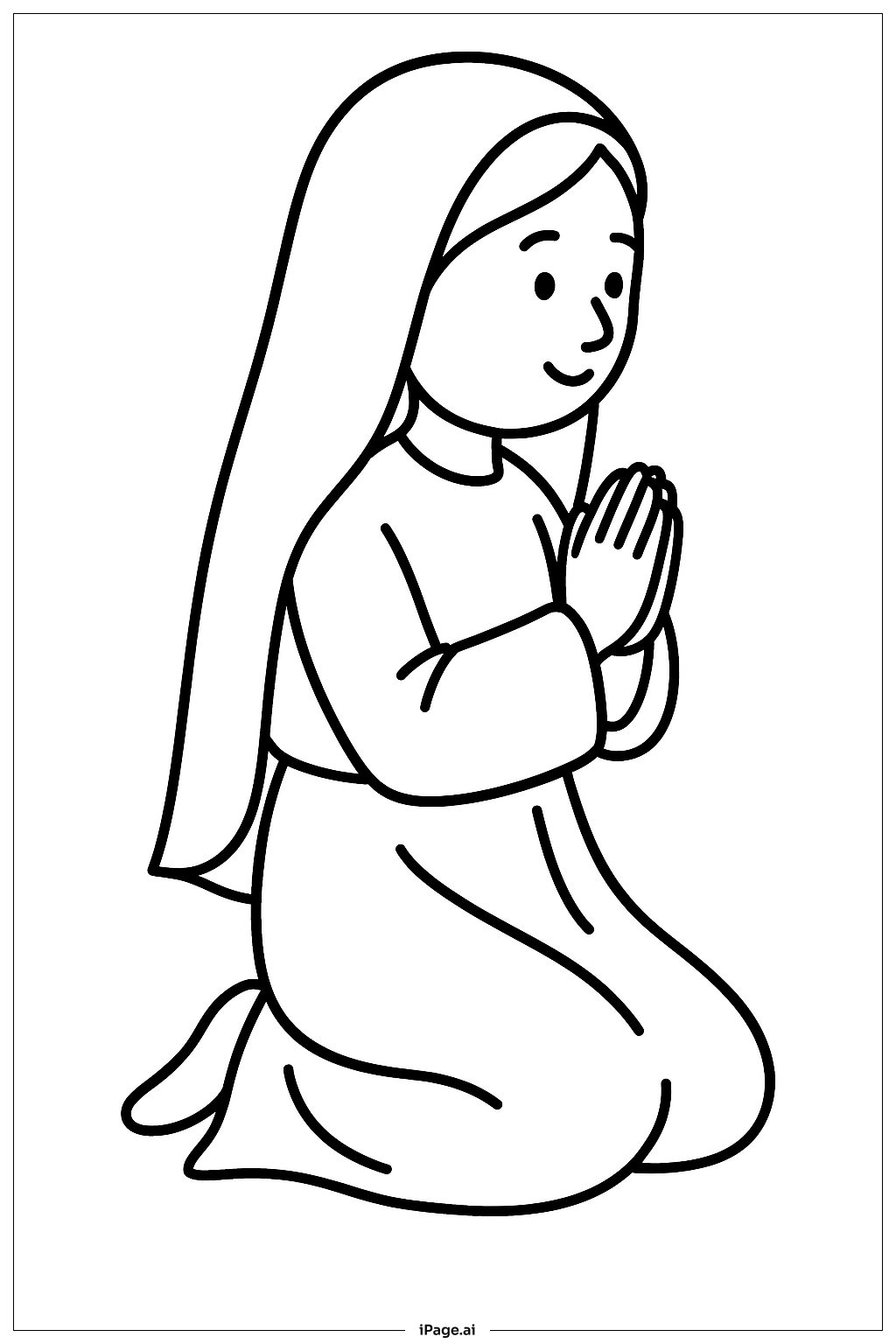 Annunciation Kneeling Mary Coloring Page