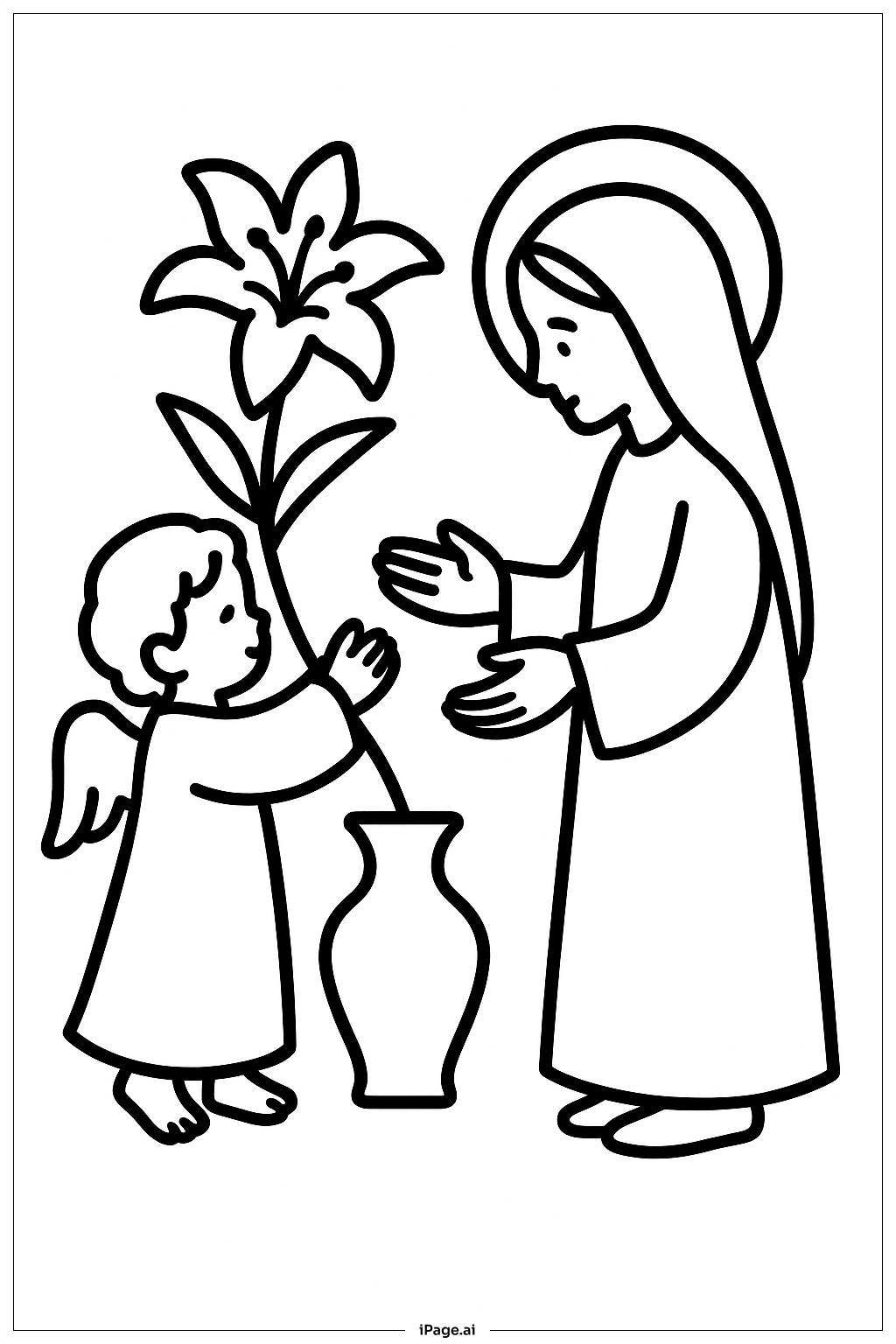 Annunciation Lily Gift Coloring Page