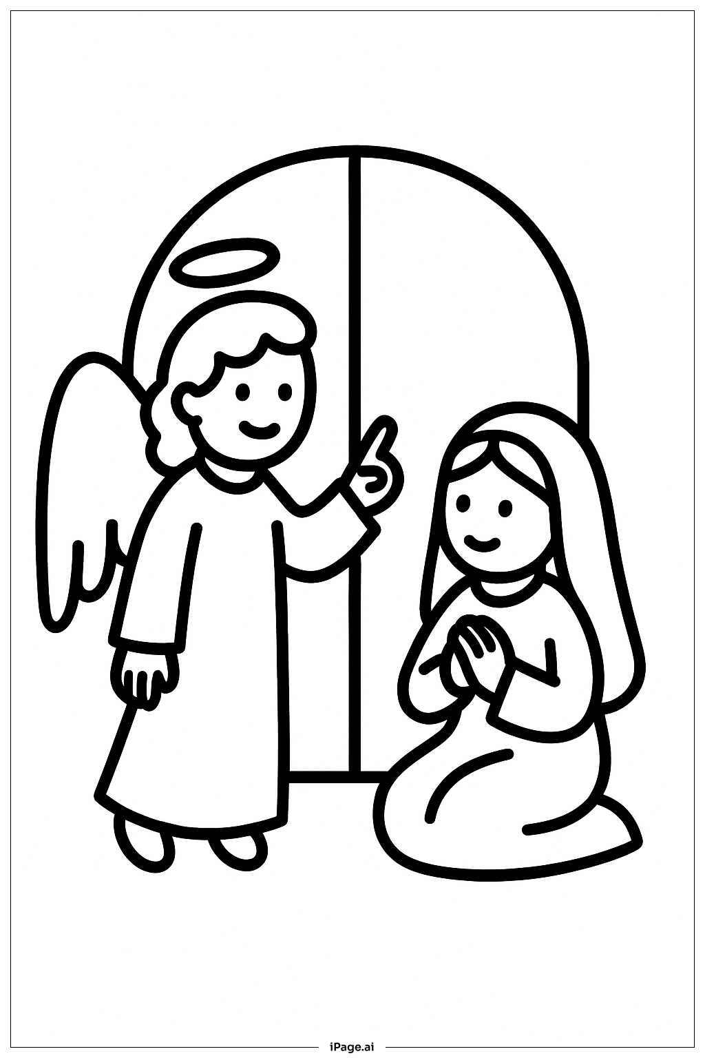 Annunciation Little Home Window Coloring Page