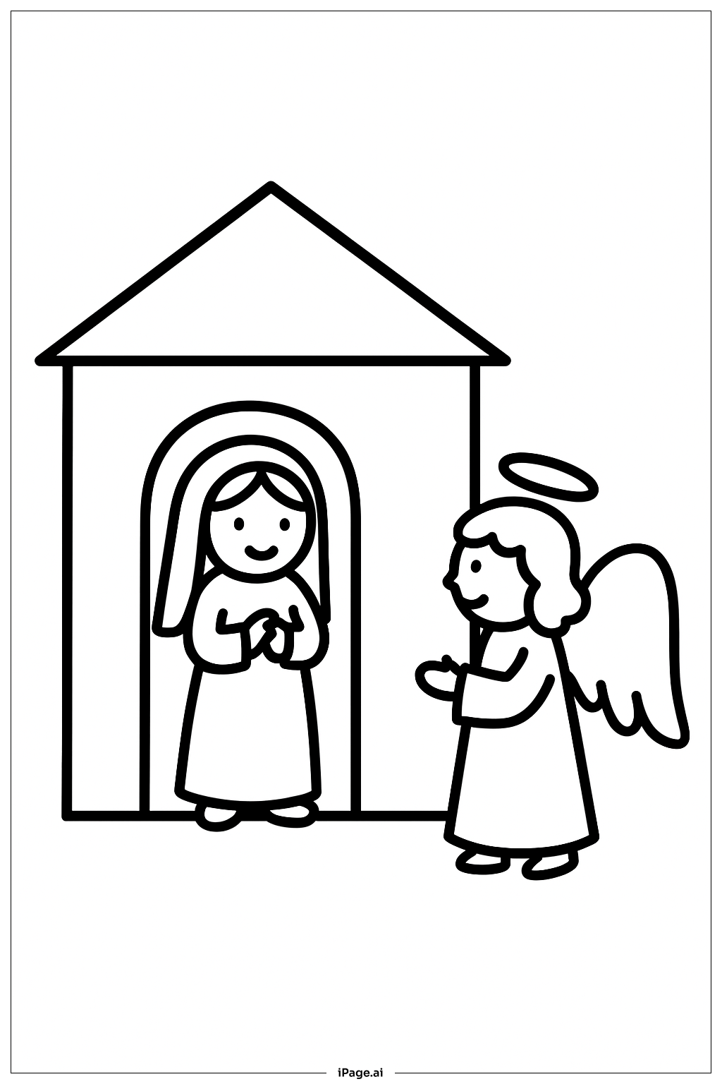 Annunciation Mary's Home Coloring Page