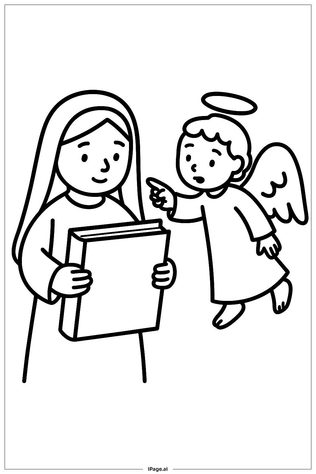  Annunciation Mary With Book Coloring Page 