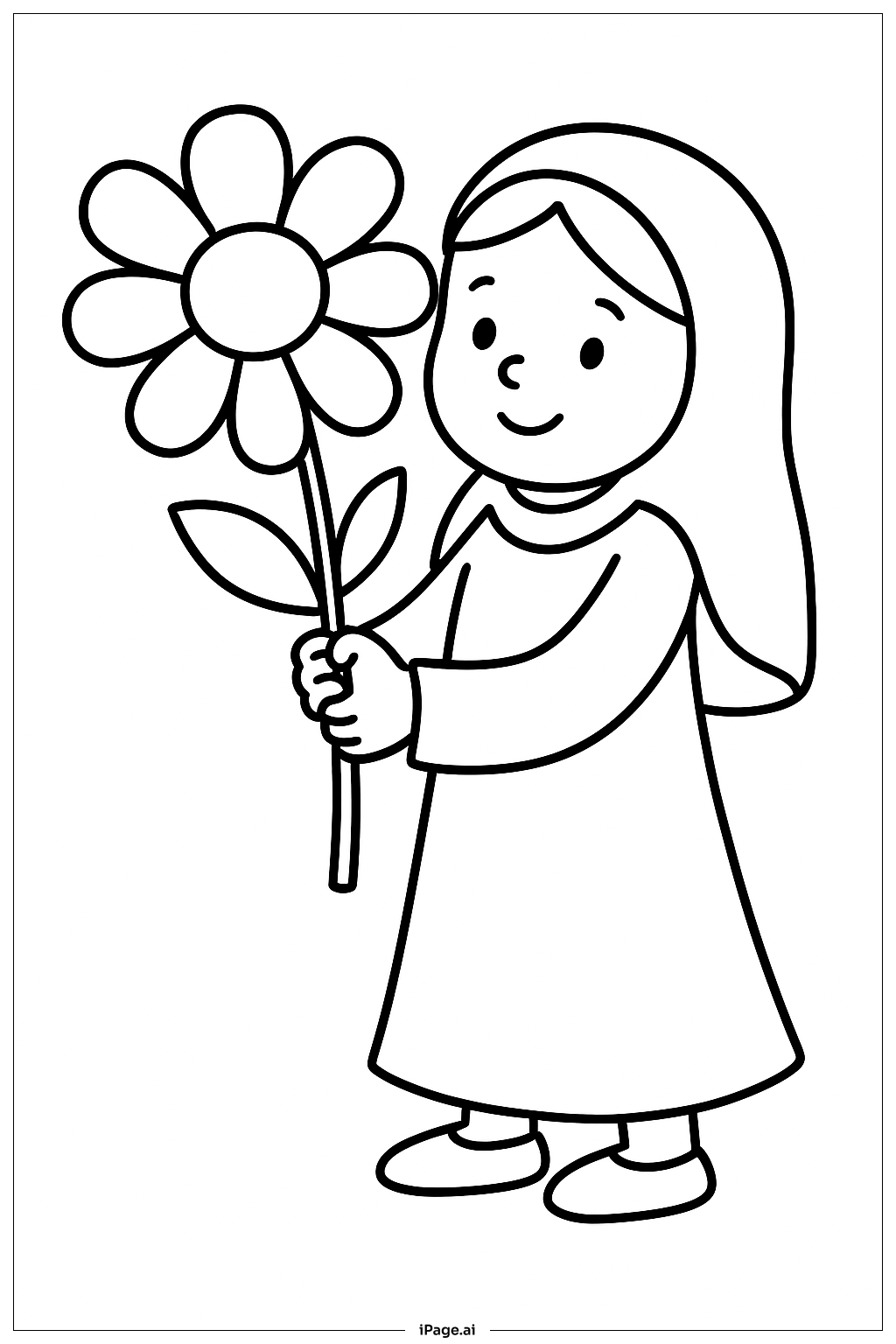 Annunciation Mary With Flower Coloring Page