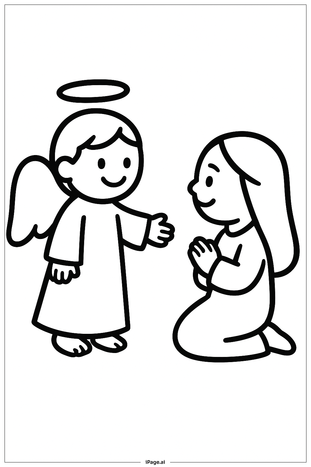 Annunciation Simple Angel Coloring Page