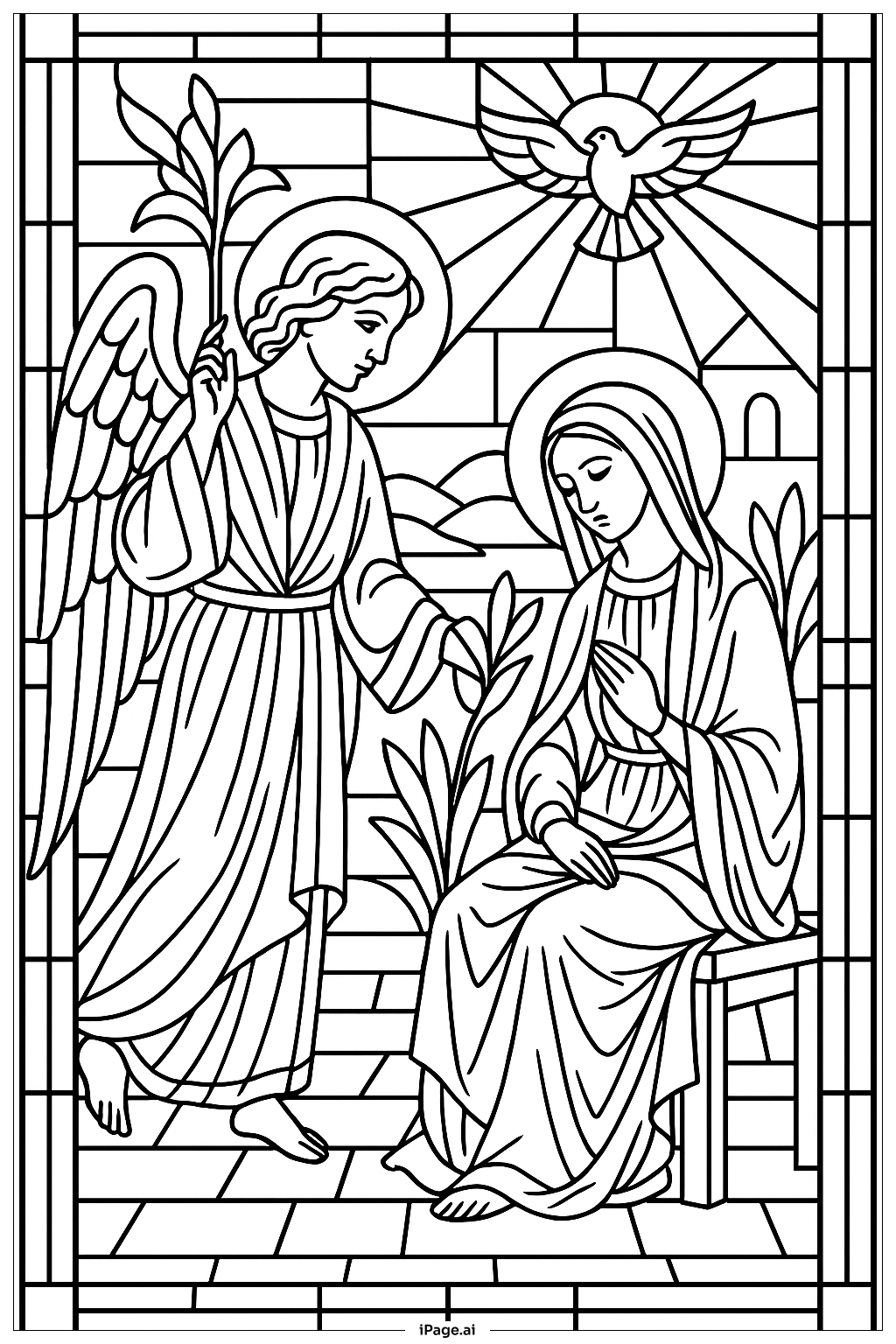 Annunciation Stained Glass Design