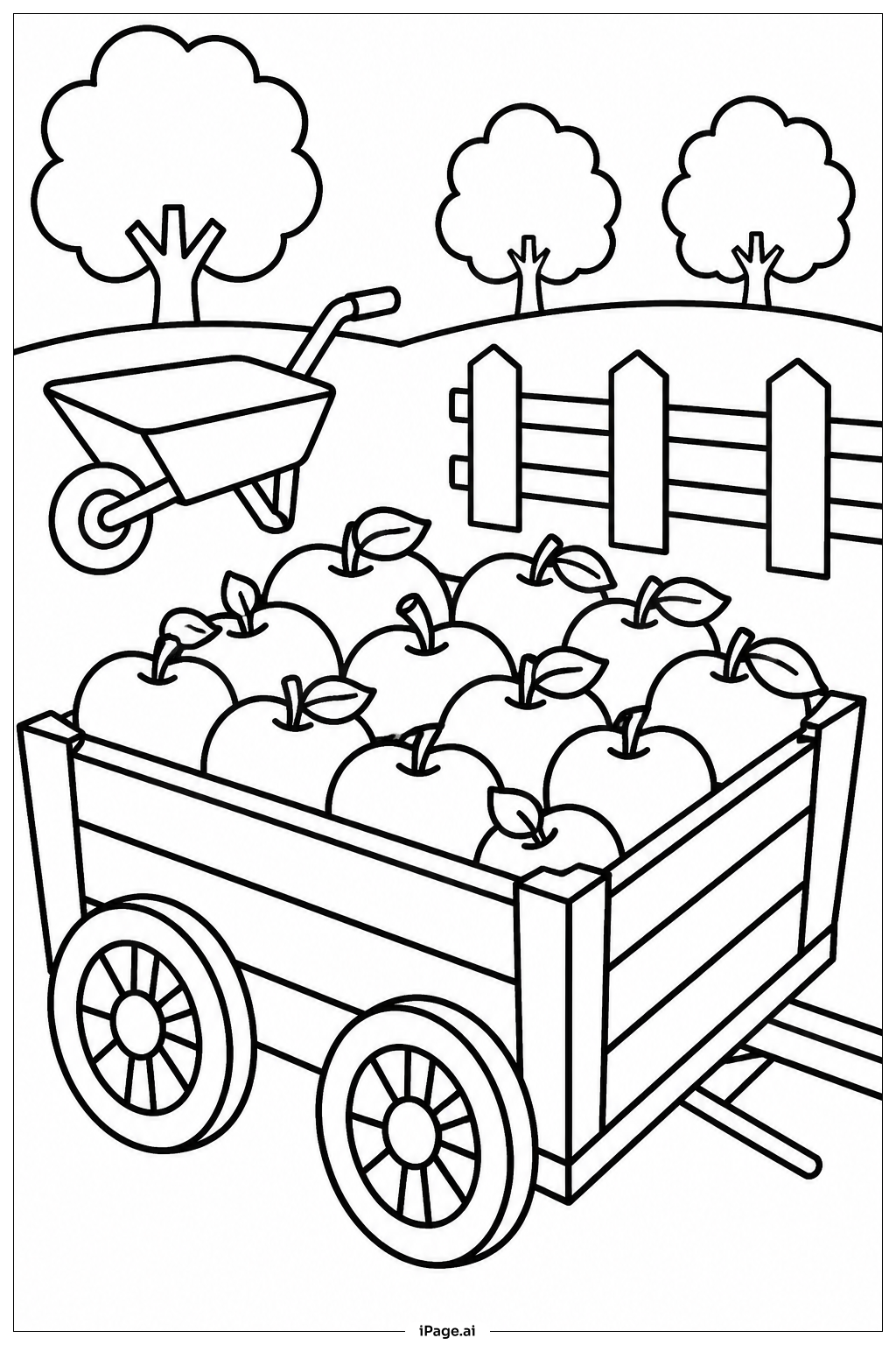 Apple Cart Coloring Page