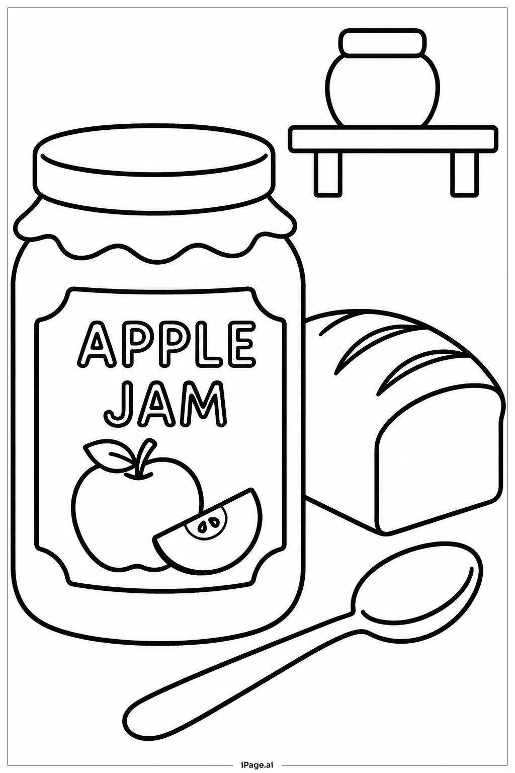 Page de coloriage Pot de confiture de pomme