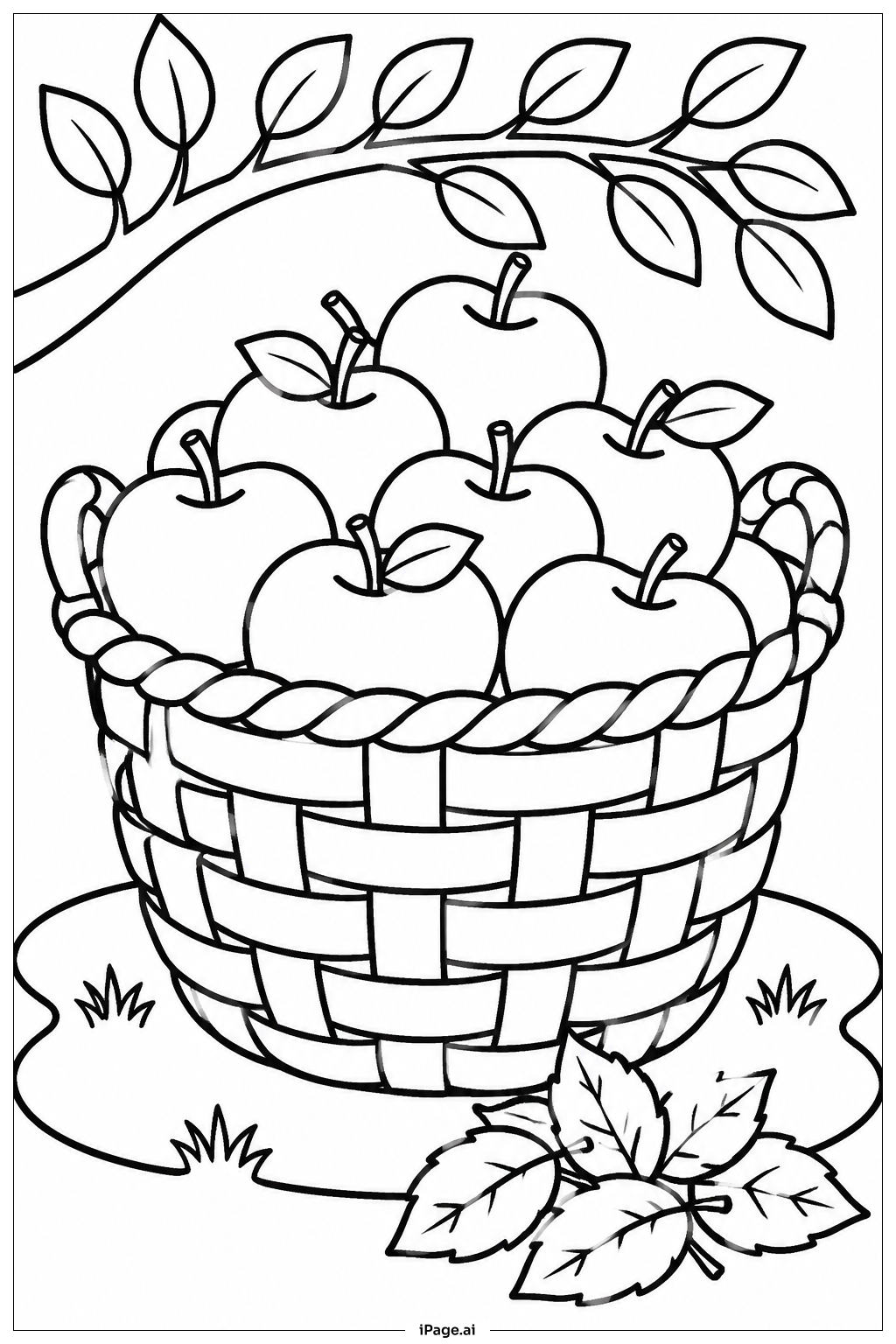 Page de coloriage Panier à pommes