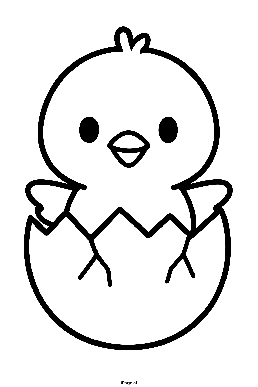 April Baby Chick Hatching Coloring Page