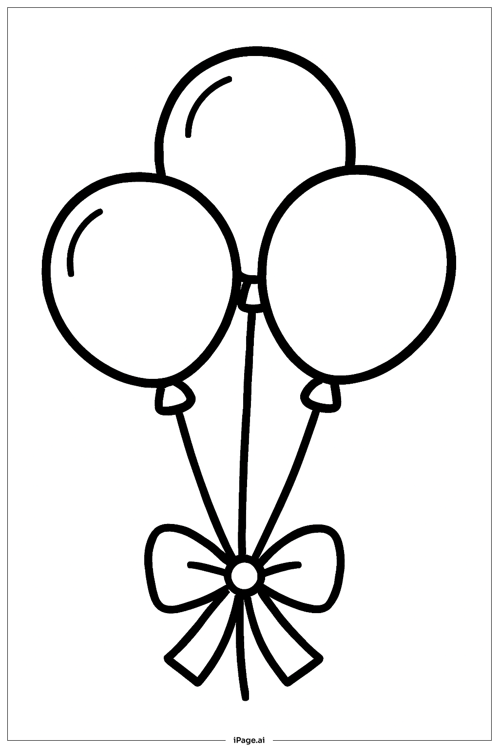 April Balloon Bouquet Simple Coloring Page