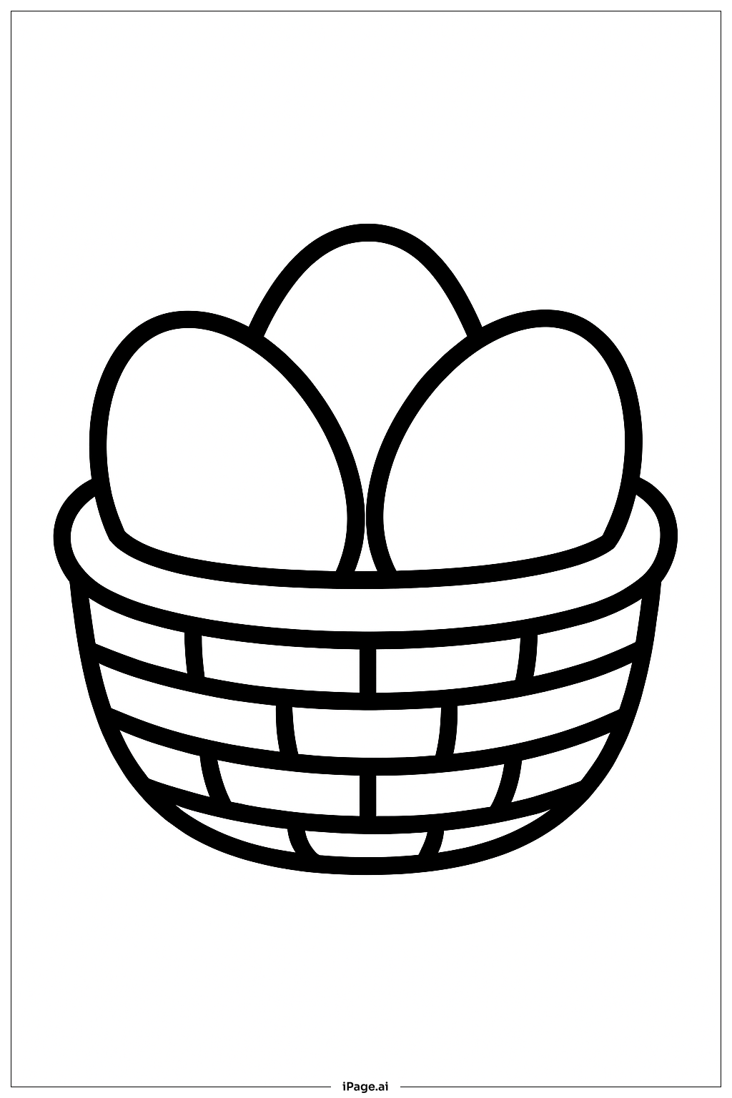 April Basket With Eggs Coloring Page