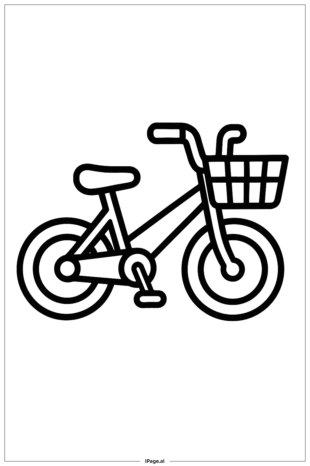 April Bicycle With Basket Coloring Page