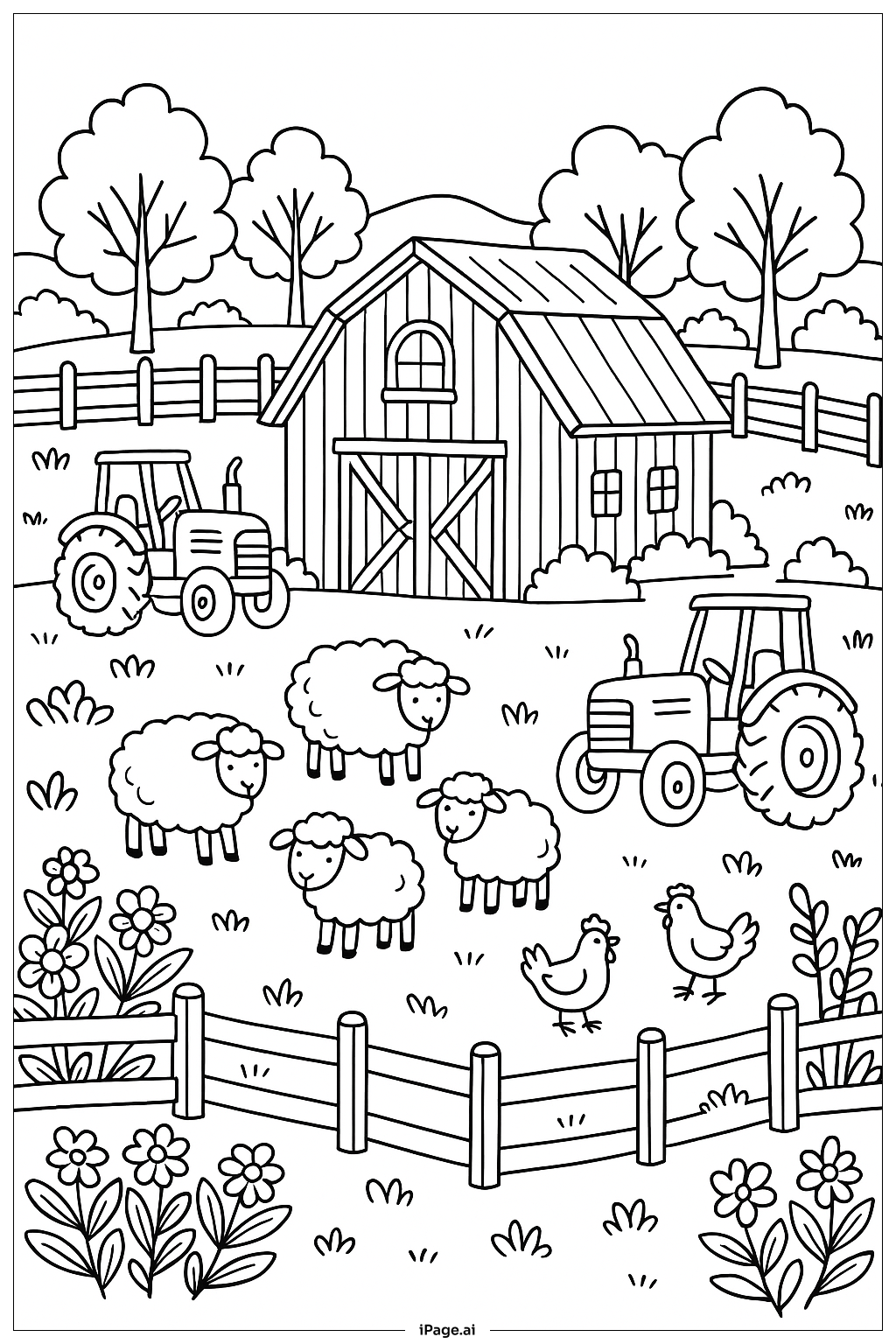 April Farmstead With Barn And Animals