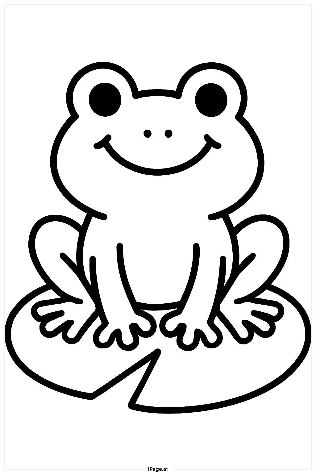 April Frog On Lily Pad Coloring Page