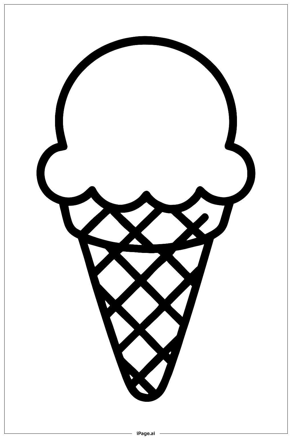 April Ice Cream Cone Coloring Page