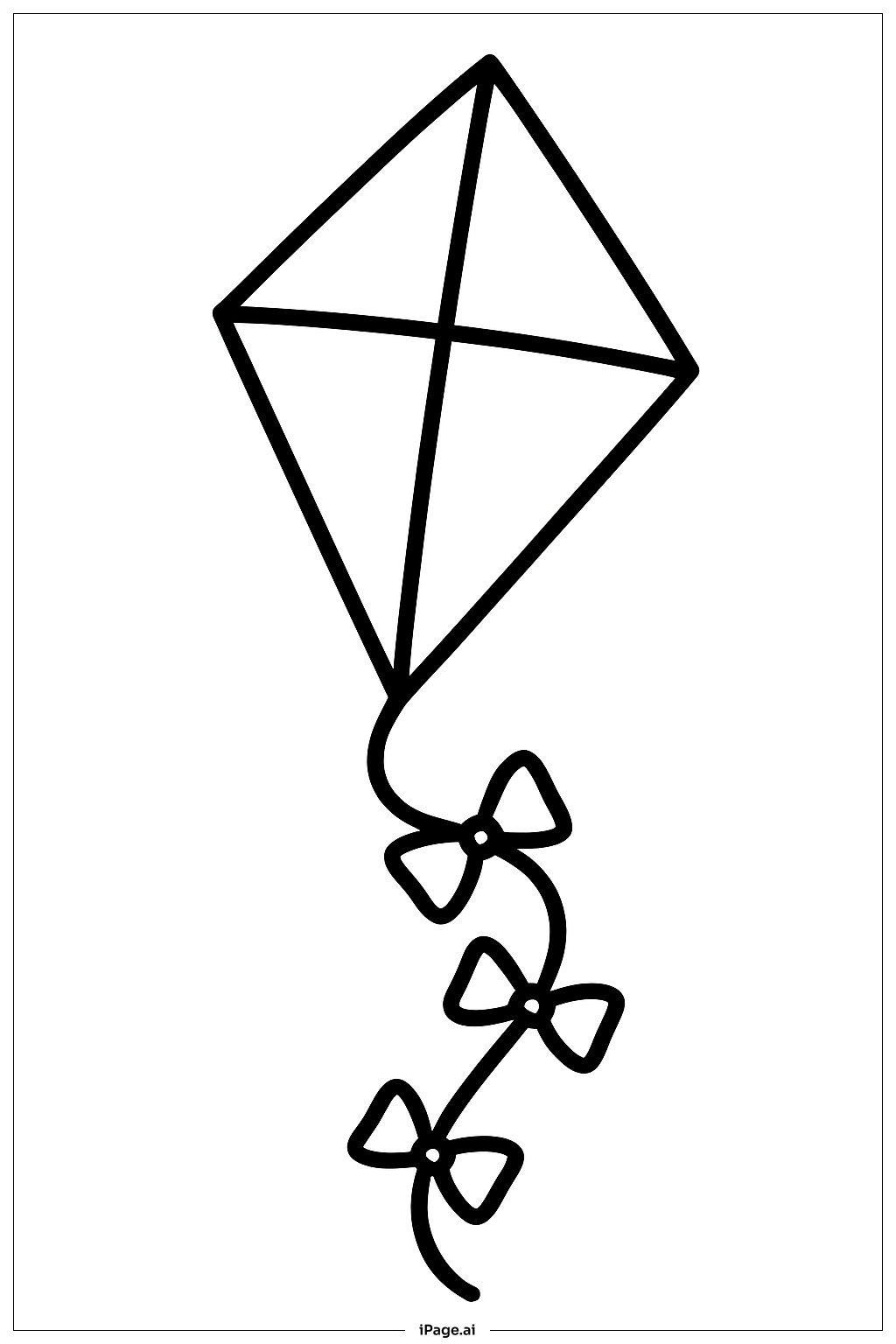 April Kite In Sky Coloring Page