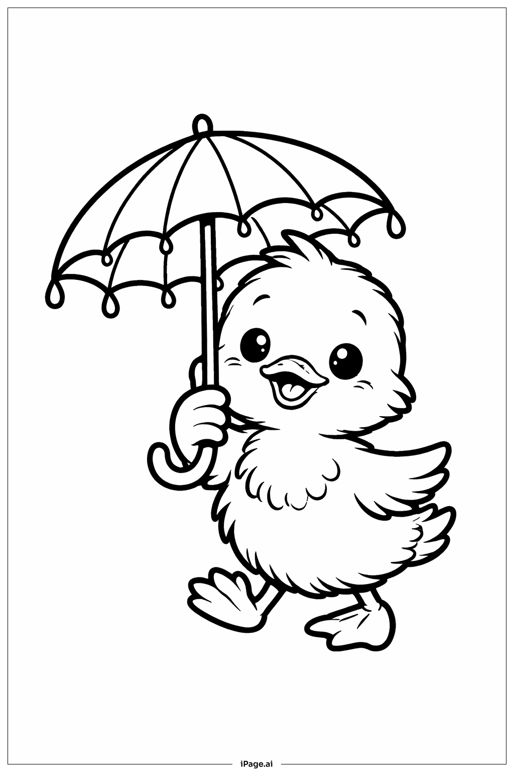 Page de coloriage Caneton des Avril pluvieux apporte des fleurs de mai