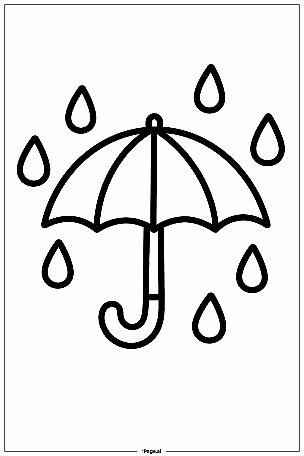 Page de coloriage Les averses d'avril apportent les fleurs de mai - Grand parapluie