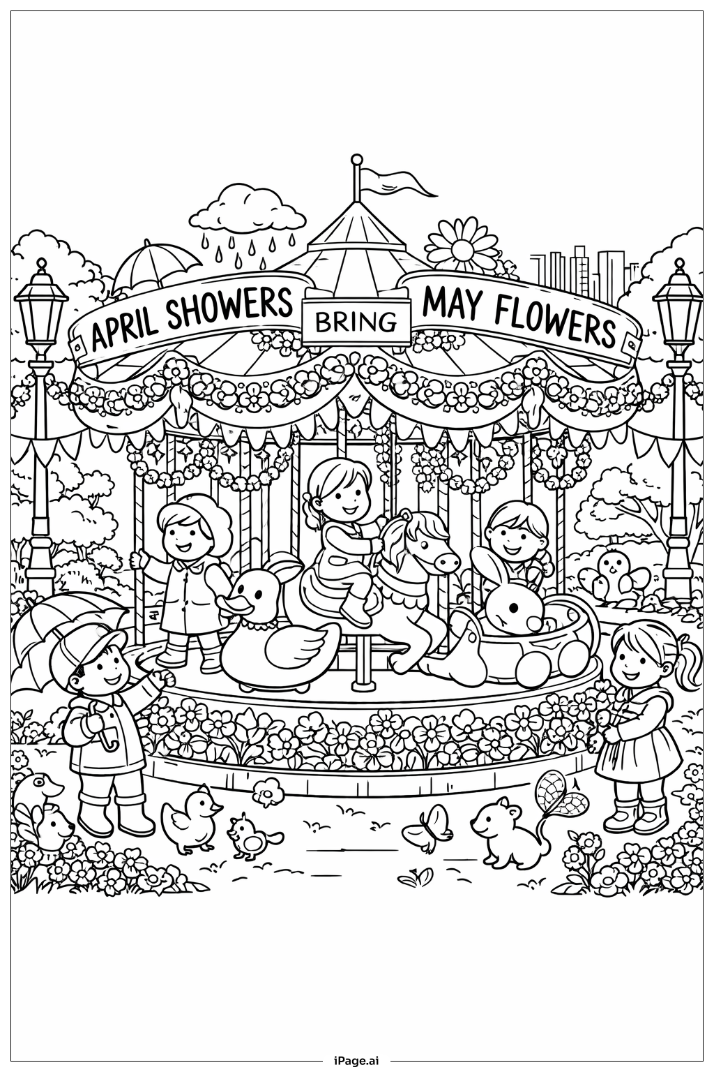 Les averses d'avril apportent les fleurs de mai Carousel Park