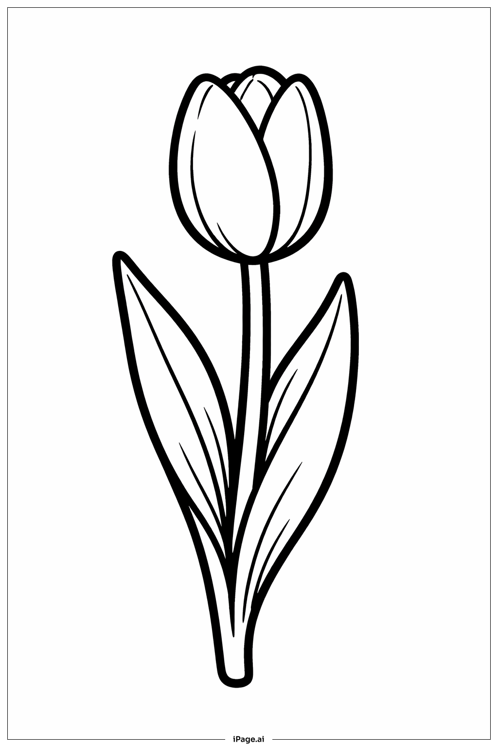 Page de coloriage Les averses d'avril apportent les fleurs de mai Petit tulipe